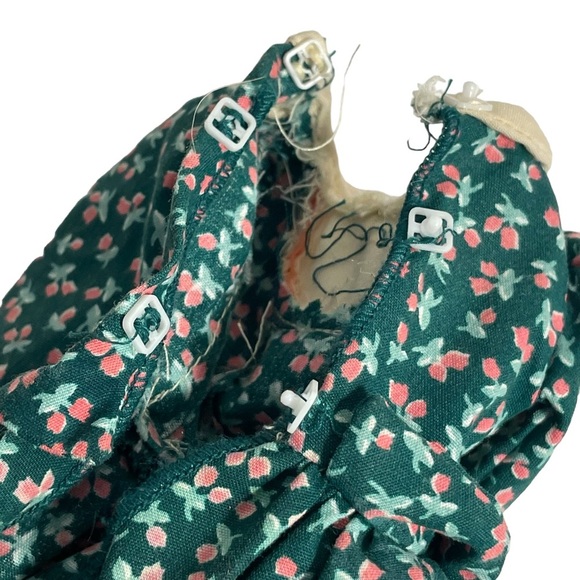 Vintage Pioneer Barbie Green Calico Ruffle Prarie Dress - Picture 5 of 7